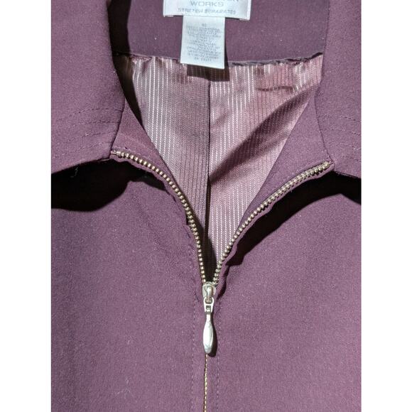 Worthington Works Stretch Separate Burgundy Fully Lined Blazer Womens Sz 18 - Picture 4 of 10